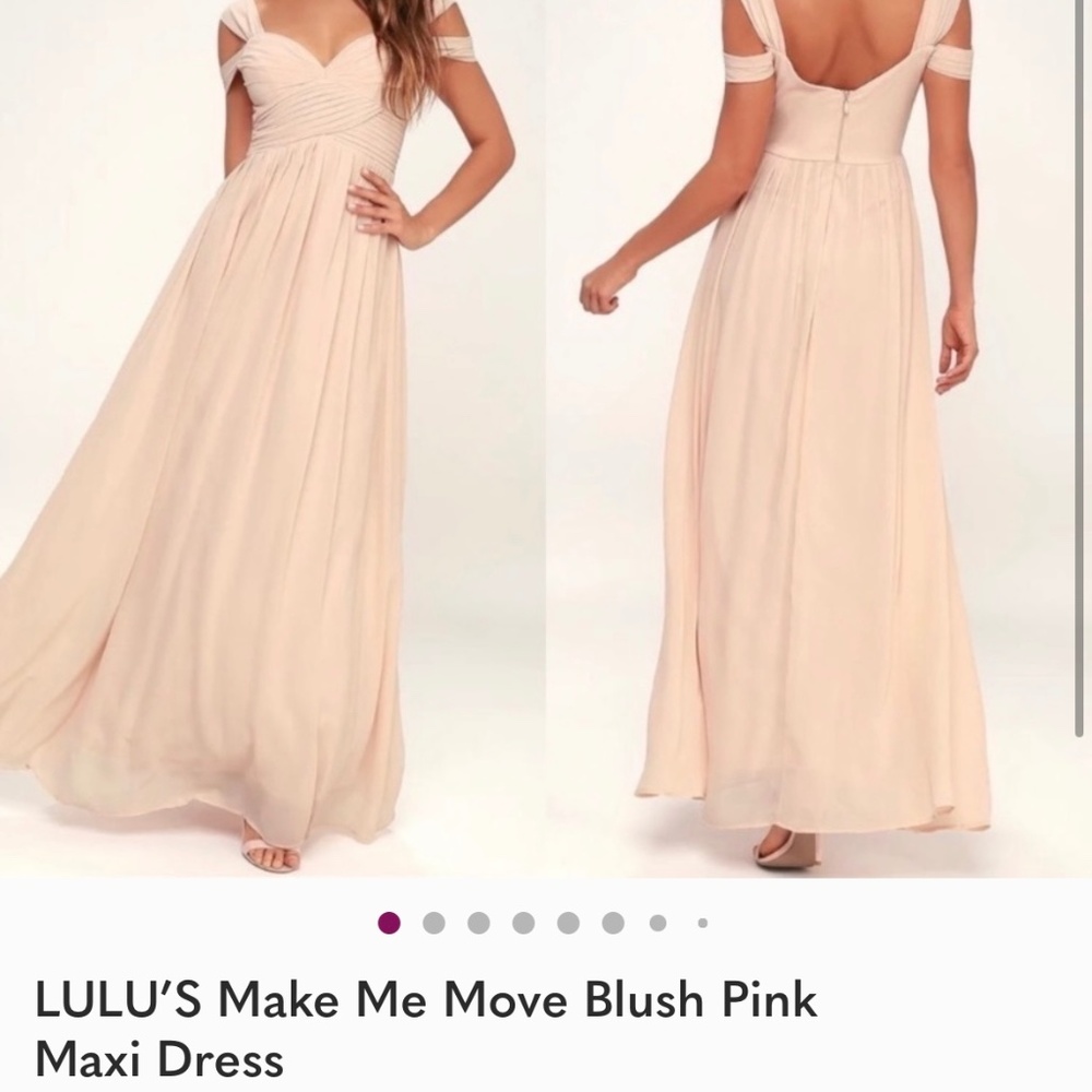 Lulus Make Me Blush Pink Maxi Dress, size: M